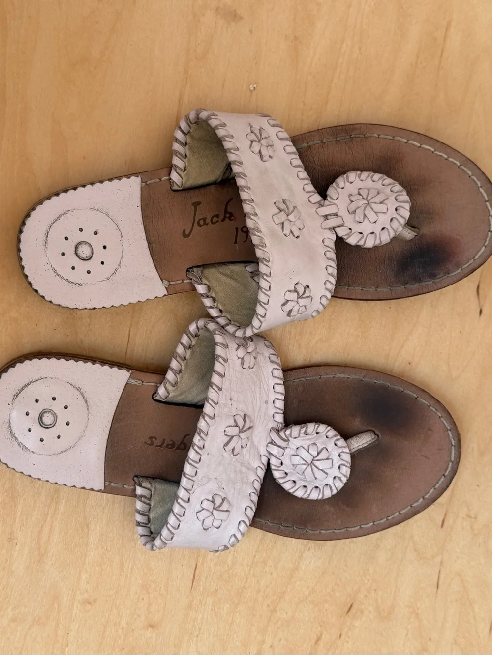 Jack Rogers Girls Leather Pink Miss Jacks size 3 big kids EUC
